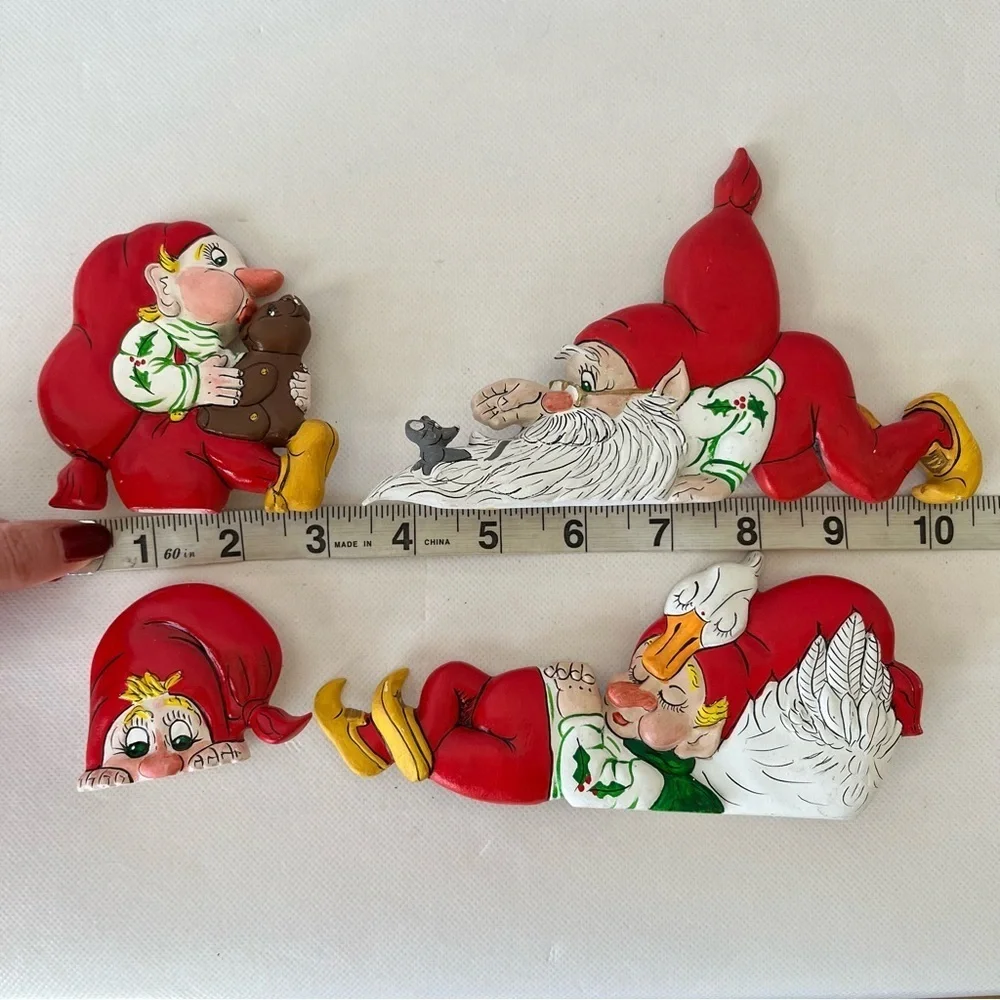 Vintage Christmas Elves Shelf Sitters